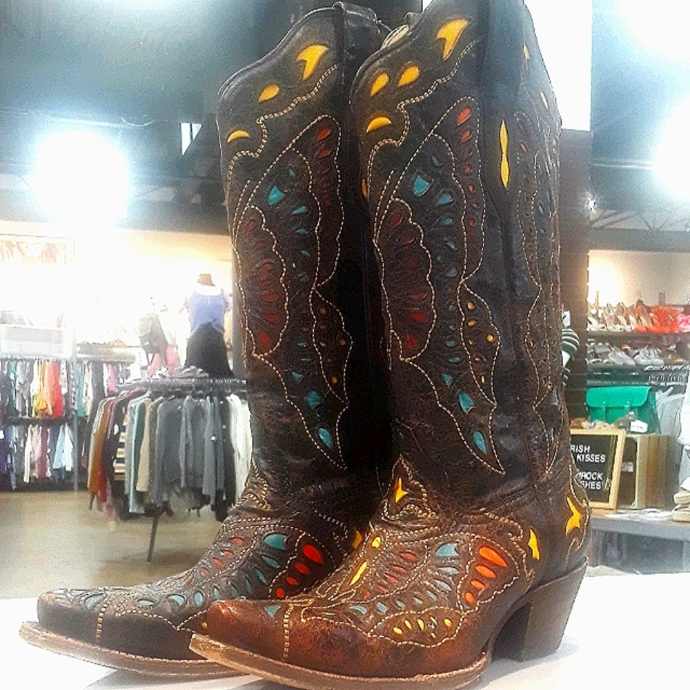 Corral Rainbow Cowgirl Leather Heeled Boots